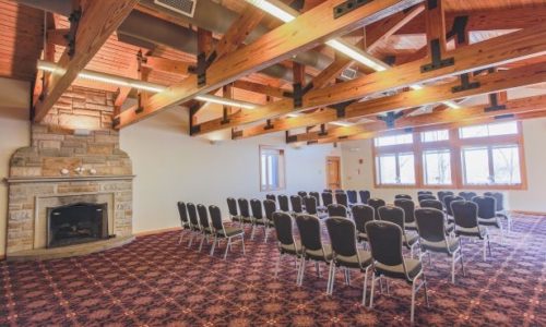 Conference room setup for presentation