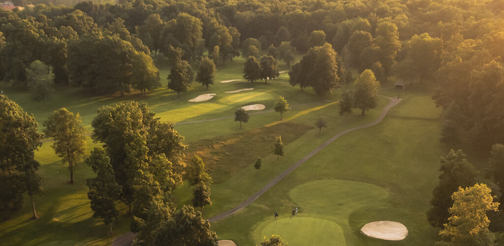 Punderson Manor golf course at sunset 