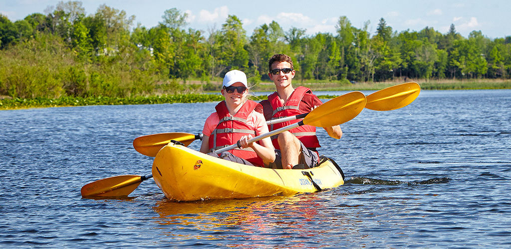 Two people kayaking